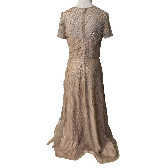 Xscape Blush 12 Blush Sequin Mother o Bride Formal Wedding Party Cruise NEW $379 - Picture 9 of 16